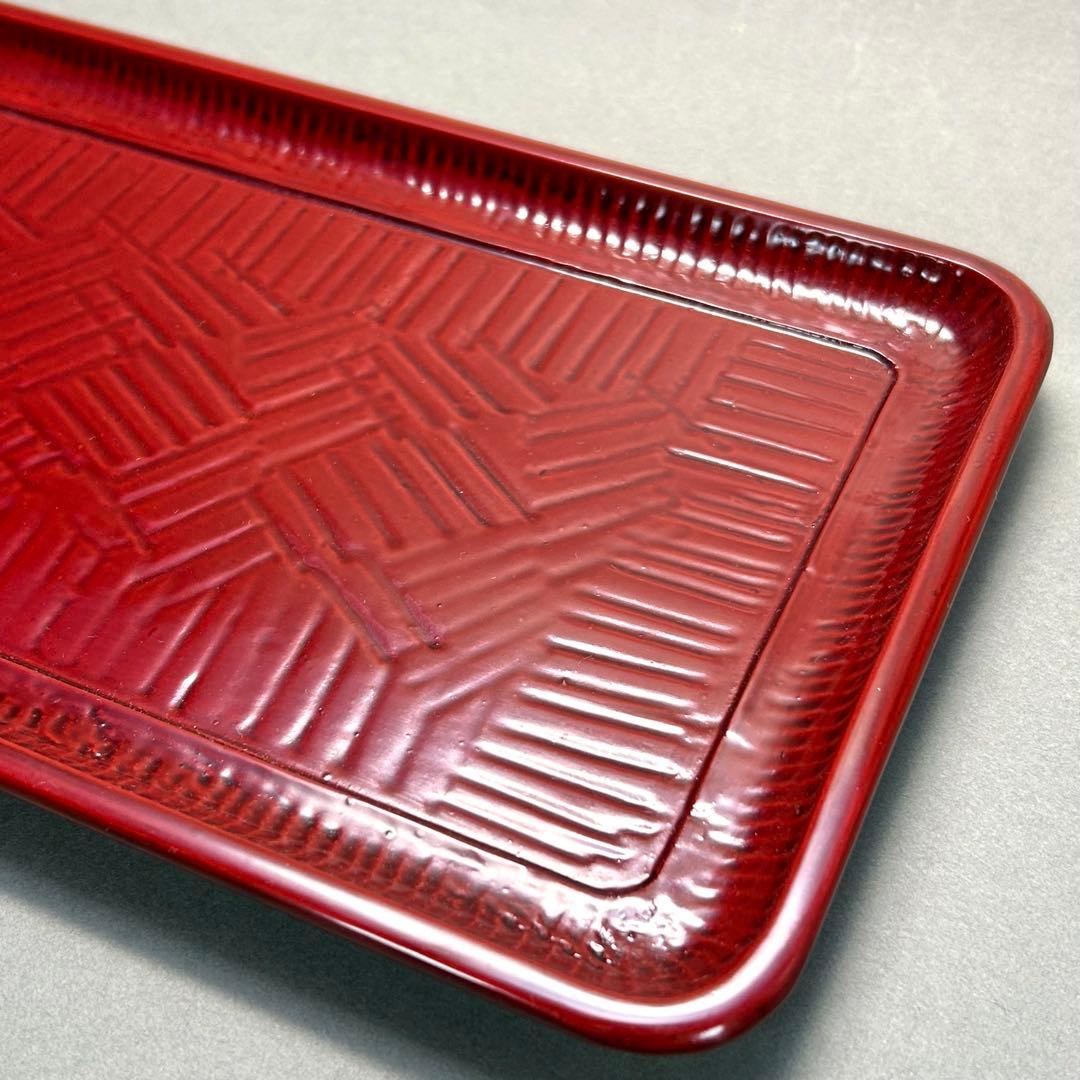 角盆　『後藤塗　香川漆器』　宗家後藤盆　朱色　讃岐漆器　お茶道具　茶道　工芸品