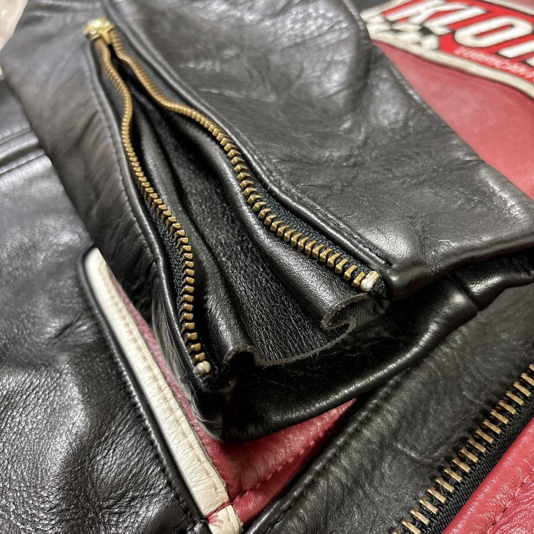 希少 VANSON USA製 レーシング レザージャケット 42 XL ワッペン