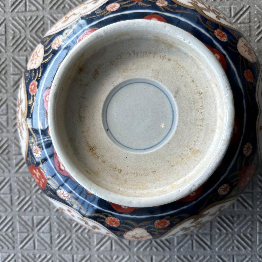 江戸、元禄古伊万里、瑠璃錦手、大深鉢。無傷。！箱付き、
