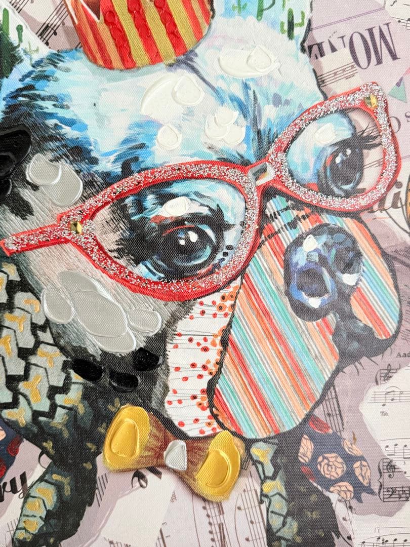 カラフルオシャレなフレンチブルドッグのアートキャンバス