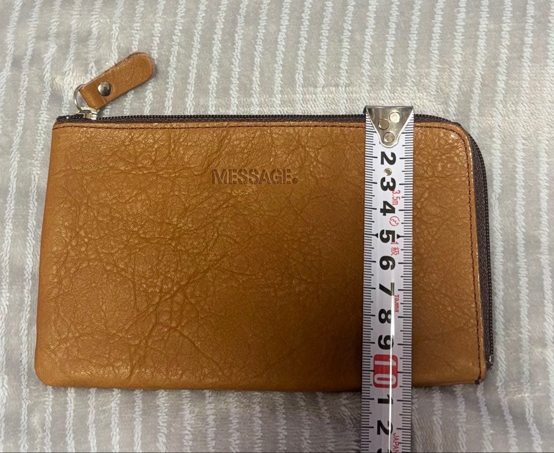 MESSAGE レザーポーチ ブラウン 革職人 メッセージ