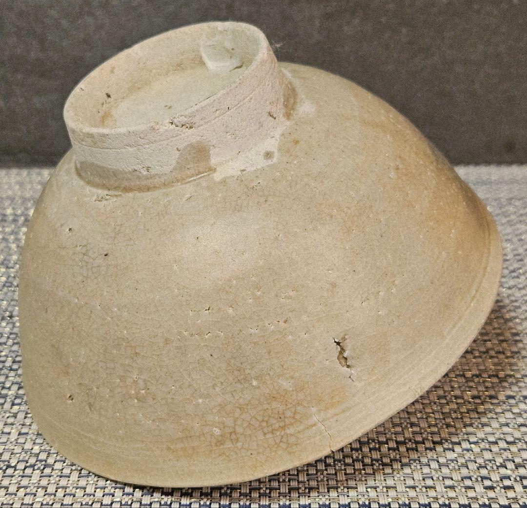 李氏朝鮮時代　李朝白磁　径約15.6cm碗　 茶碗　菓子鉢　茶道具　韓国古陶磁器