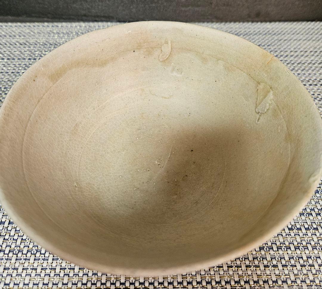 李氏朝鮮時代　李朝白磁　径約15.6cm碗　 茶碗　菓子鉢　茶道具　韓国古陶磁器
