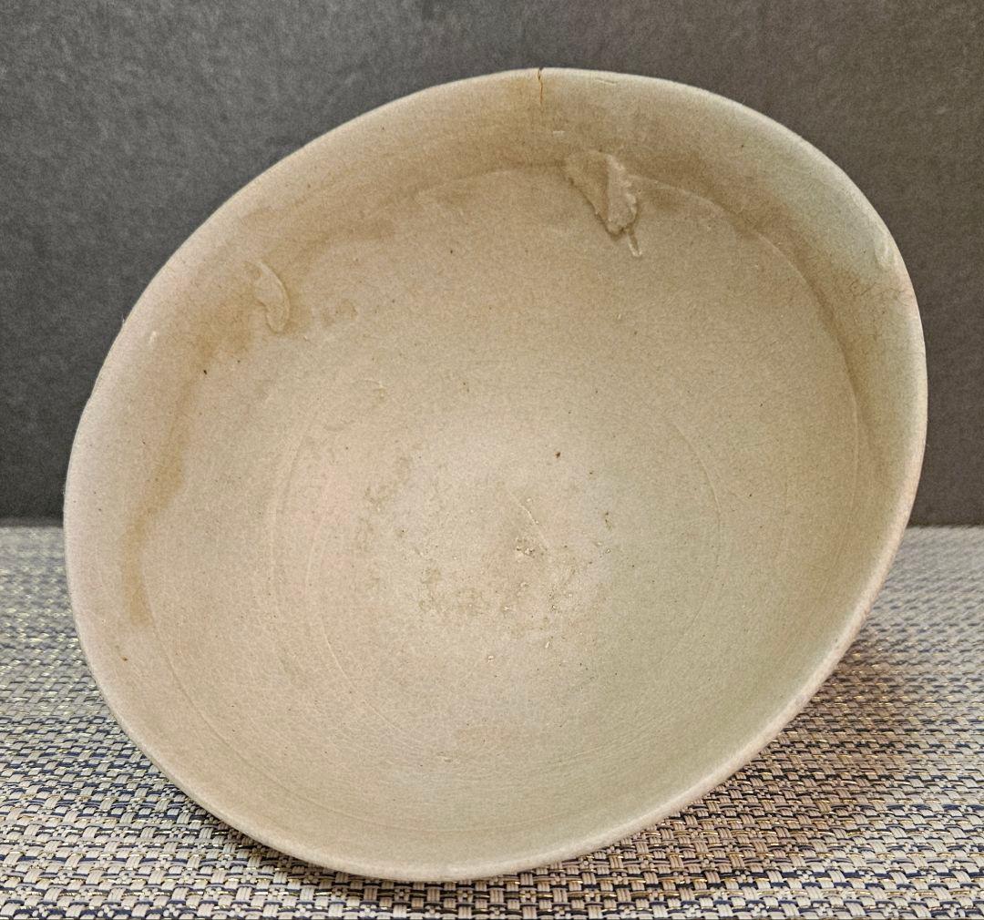 李氏朝鮮時代　李朝白磁　径約15.6cm碗　 茶碗　菓子鉢　茶道具　韓国古陶磁器