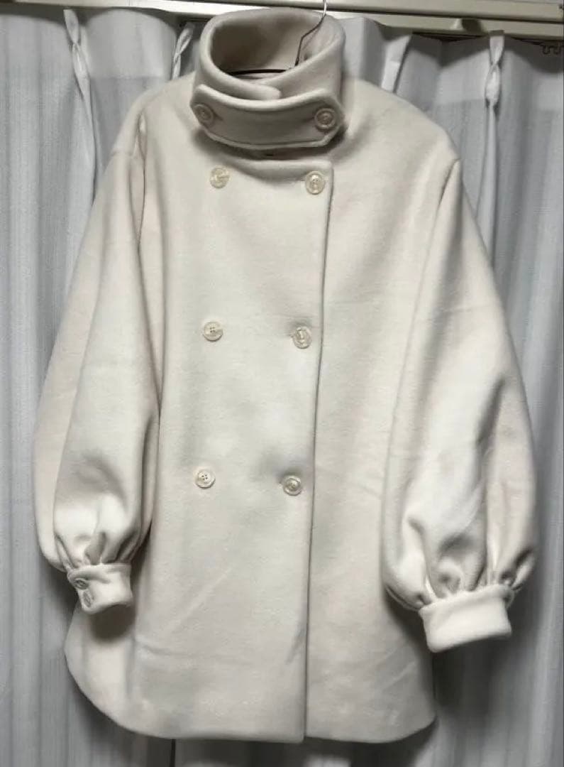 【新品未使用】stand collar midi coat (ivory)