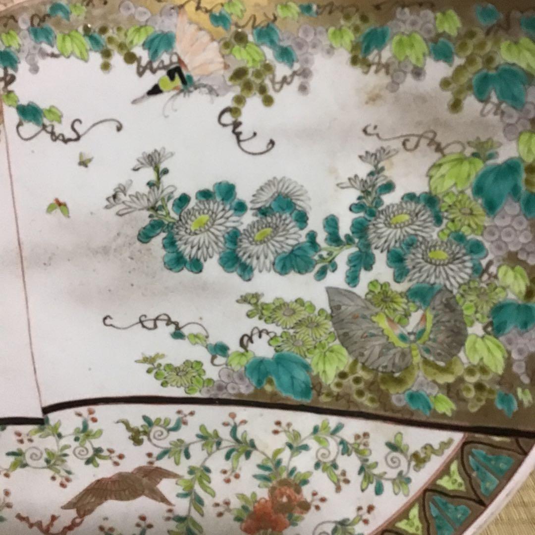 色絵古伊万里花鳥の図大皿