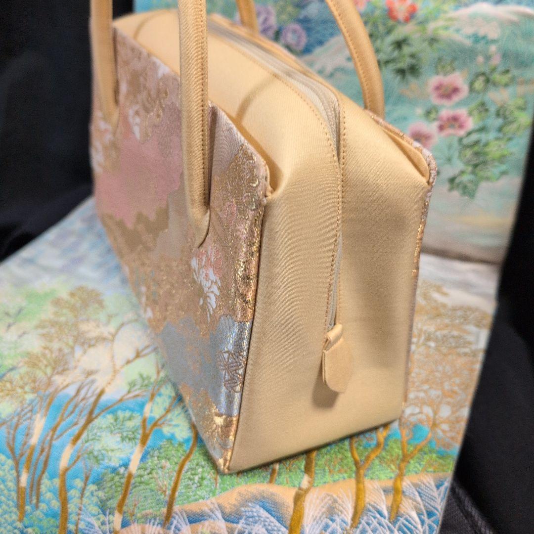 利休バック　和装用バッグ 金色とピンクのグラデーション　美品
