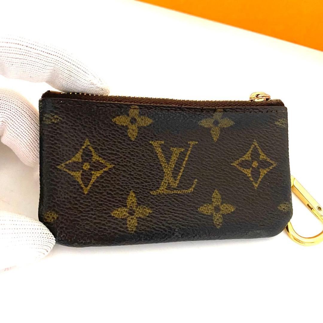 ルイ ヴィトン◎ポシェット クレ モノグラム ケース キーホルダー 茶色