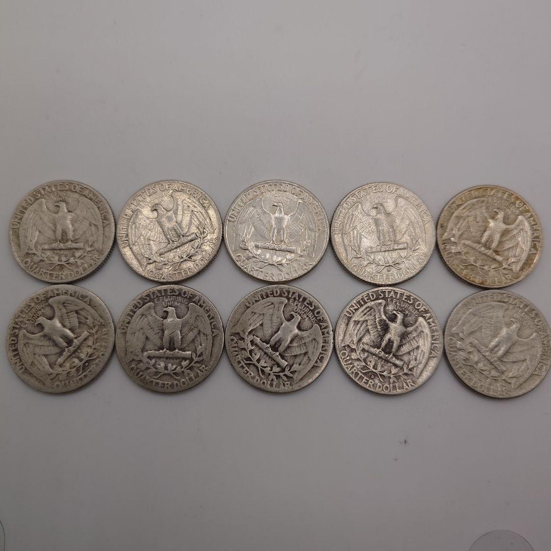 アメリカ クウォーターダラー 25セント 10枚セット 銀貨 a0306