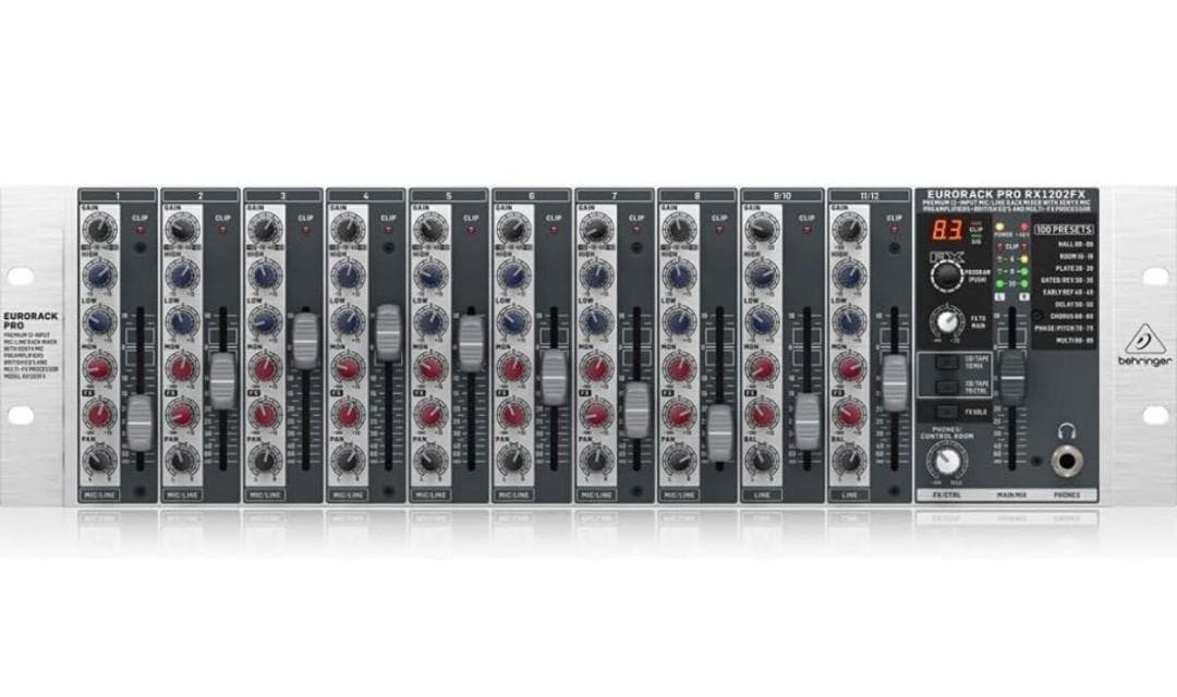 アナログミキサー 3Uサイズ 12ch マイクプリアンプ ラックマウントミキサー