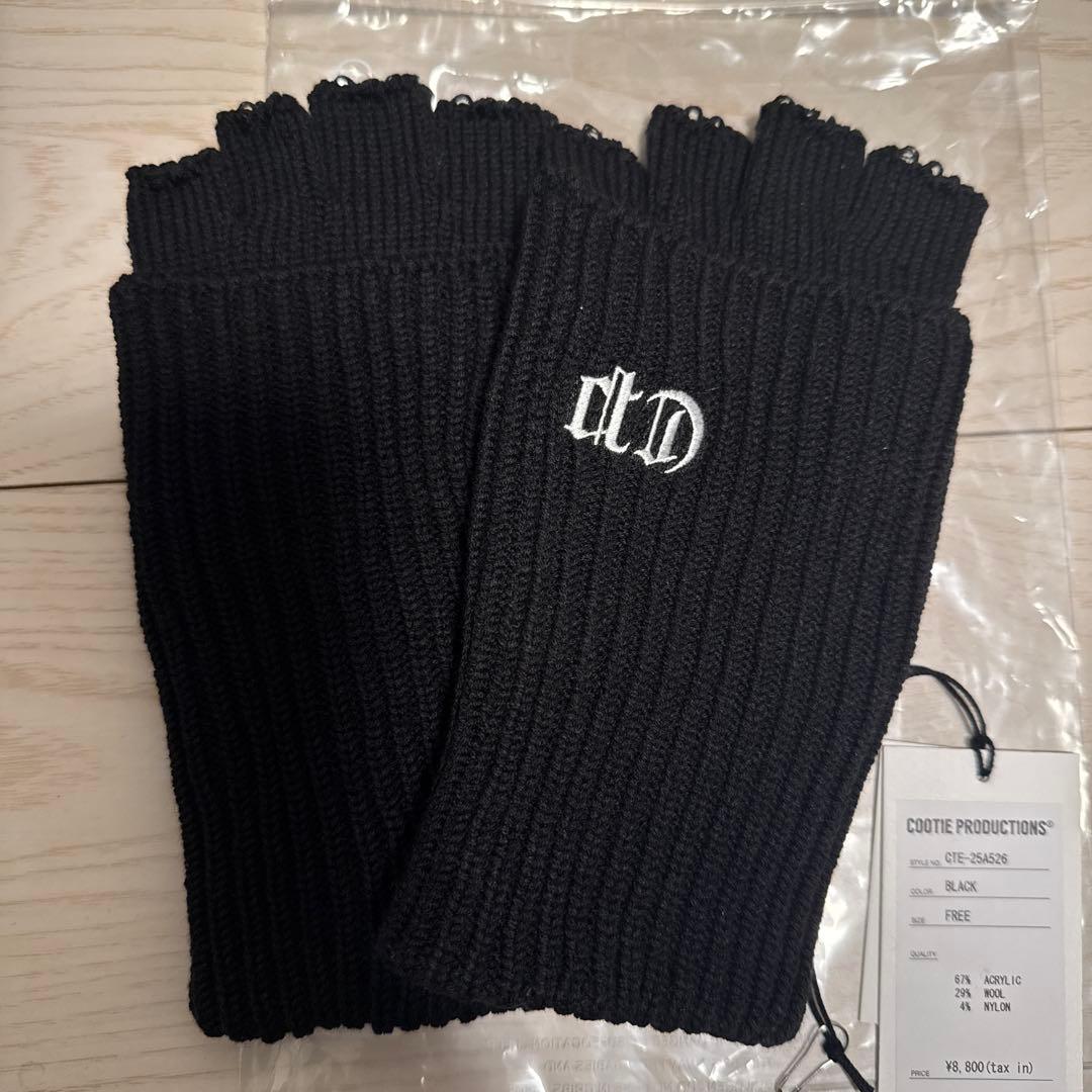 【新品未使用】COOTIE フィンガーレス ニットグローブ　ブラック