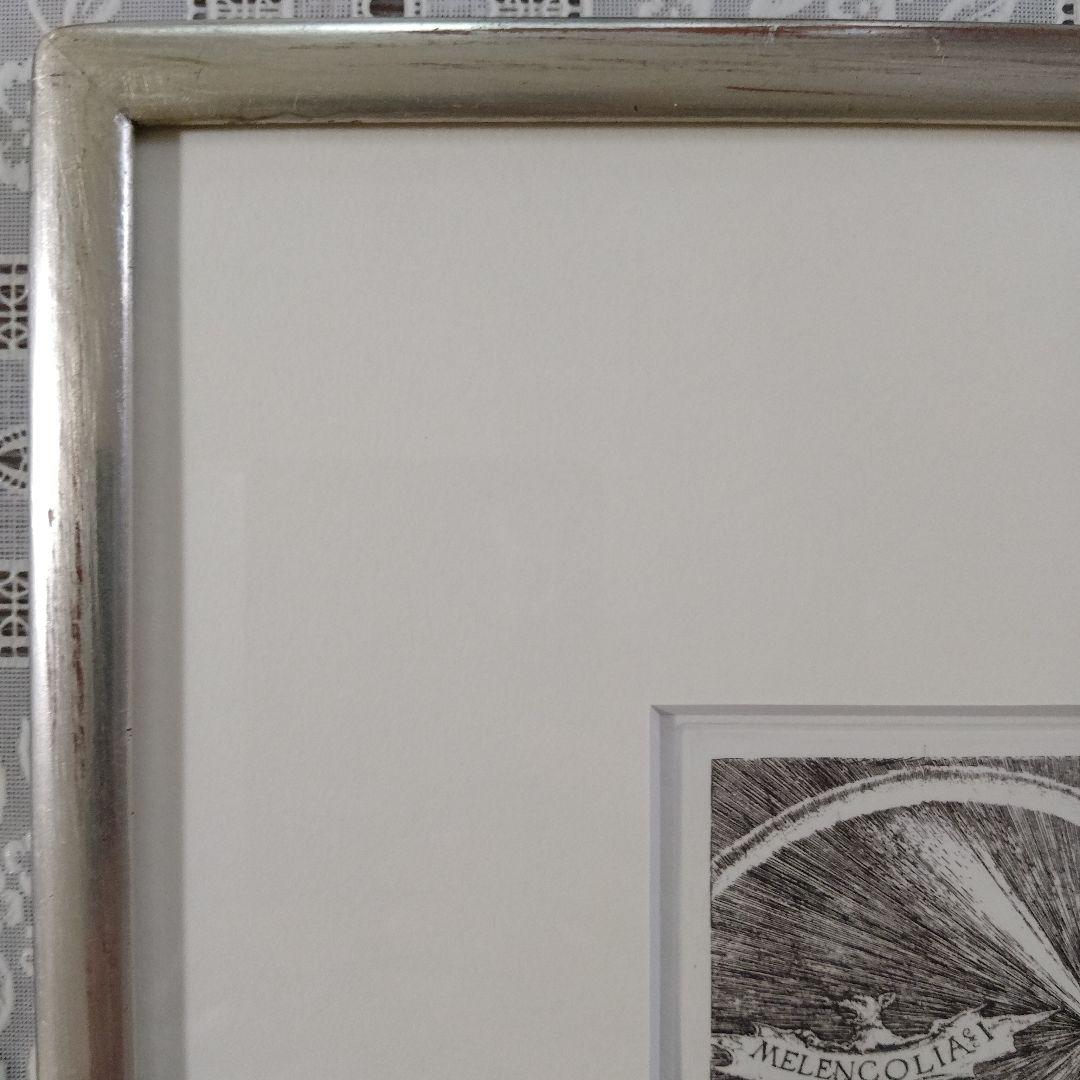 \"未使用\" アルブレヒト・デューラー 銅版画『メランコリア』ウコン布&共箱付