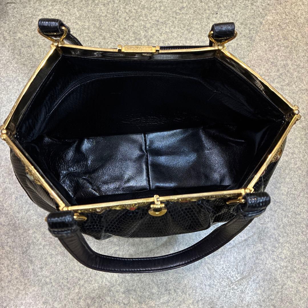 黒 リザード バッグ 皇室御用達 濱野 ハマノ