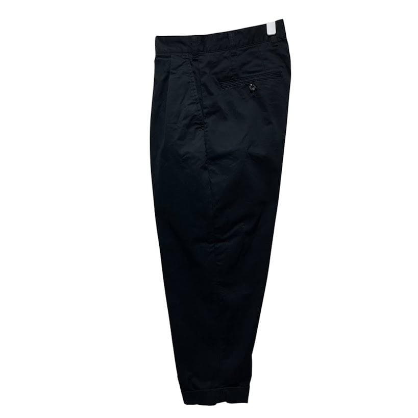 S ブラック ビームスプラス 2タック ワイド チノ BEAMS PLUS