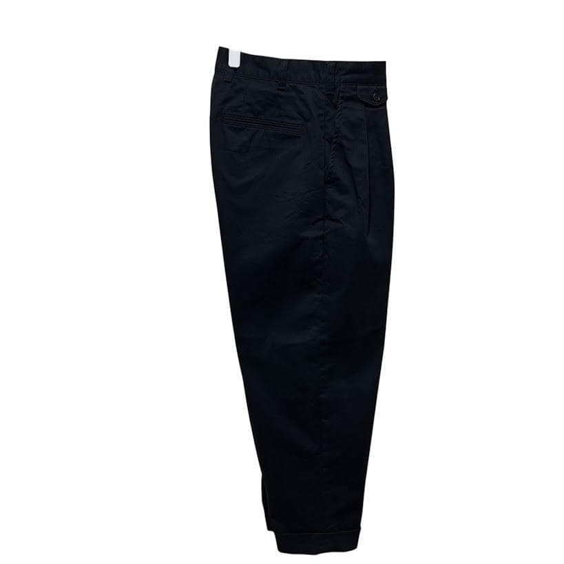 S ブラック ビームスプラス 2タック ワイド チノ BEAMS PLUS