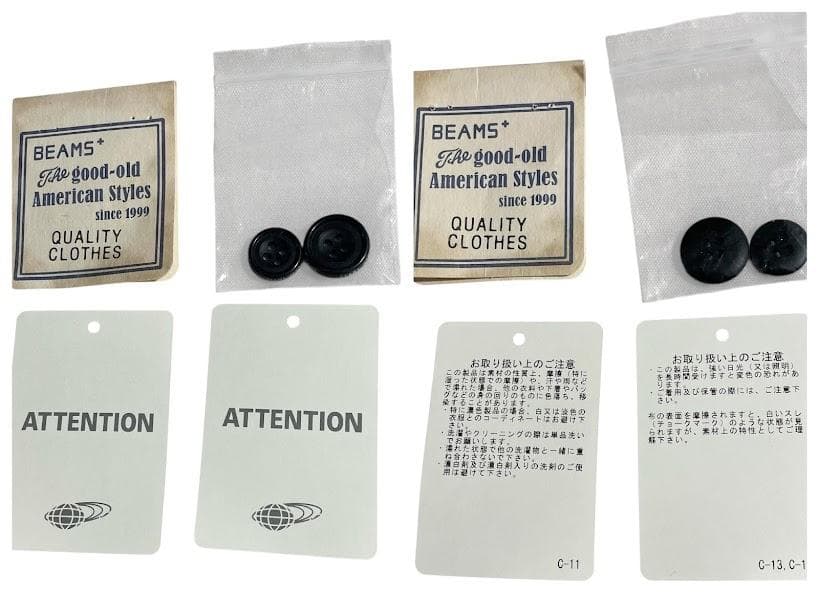 S ブラック ビームスプラス 2タック ワイド チノ BEAMS PLUS