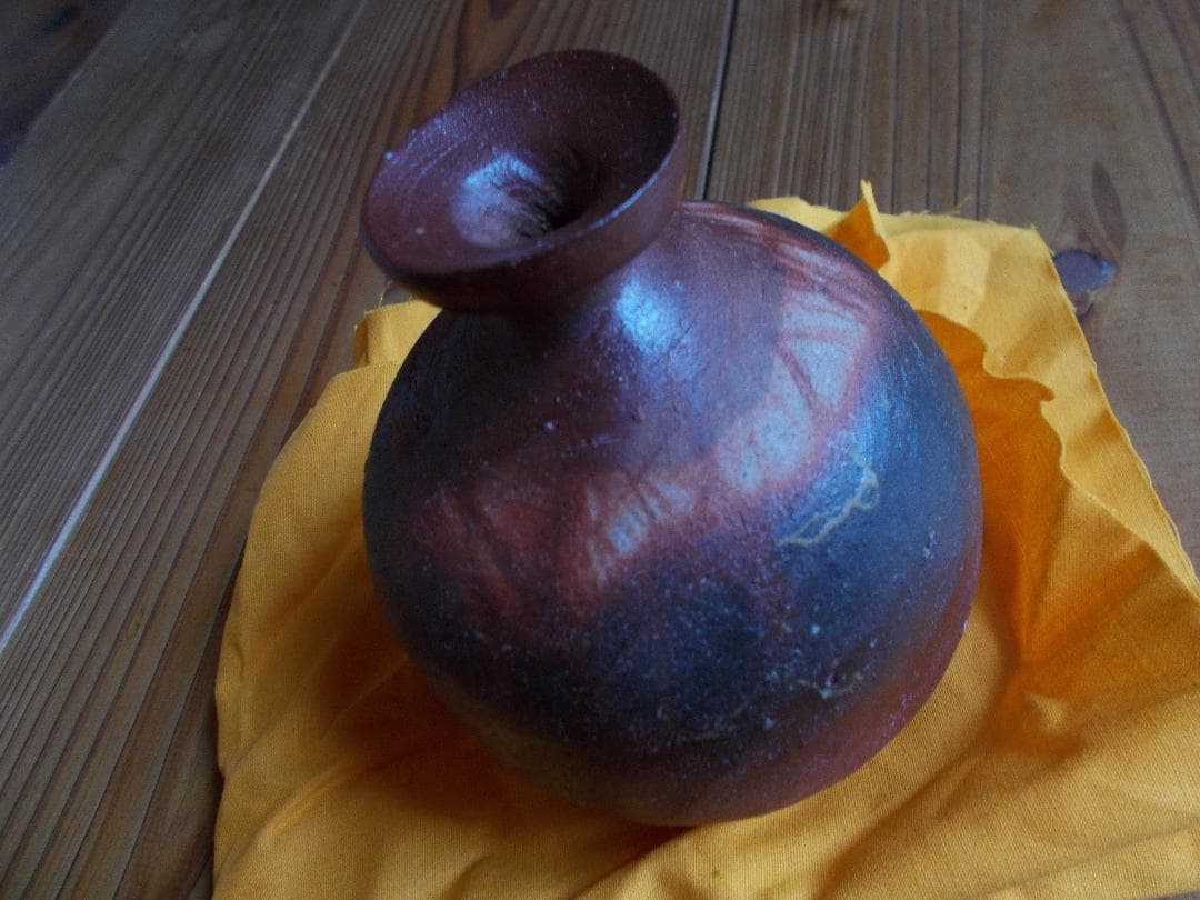 備前焼⑪蕪徳利　緋色　丁斎　【20】