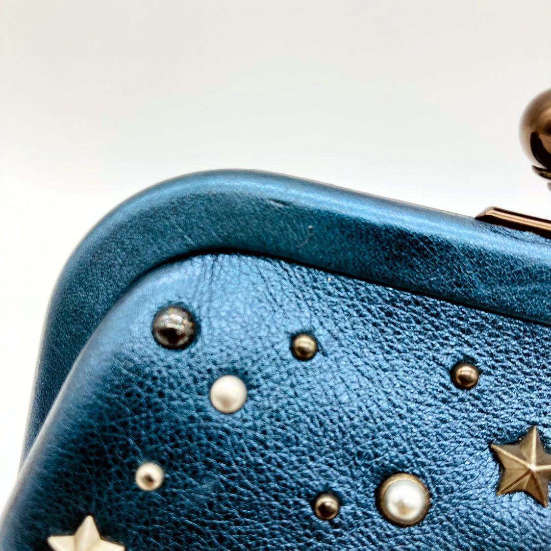 【レア】コーチ パース キスロック 水原希子 スターリべット メタルブルー