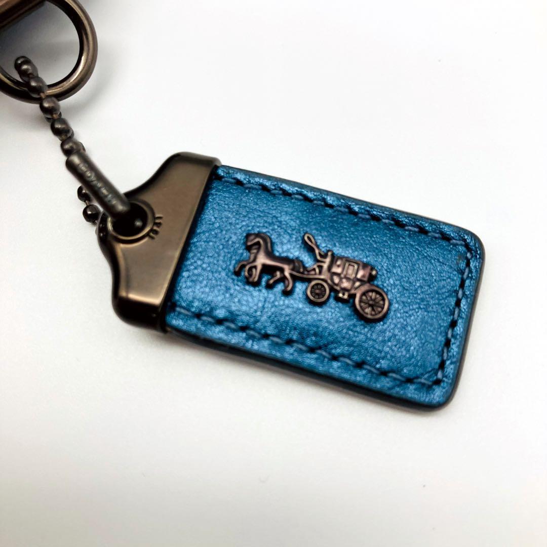 【レア】コーチ パース キスロック 水原希子 スターリべット メタルブルー