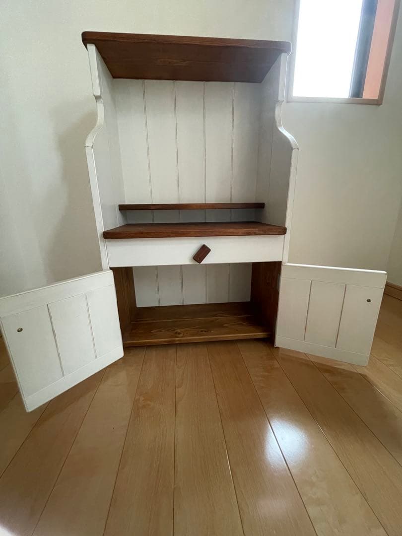 ハンドメイド　飾り棚　アンティーク風　おままごと　シャビー