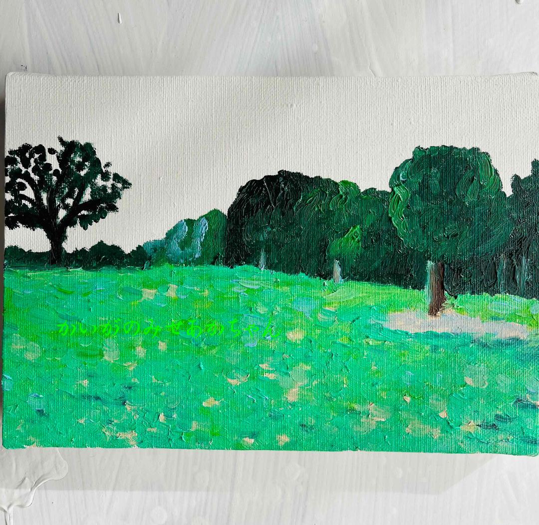 16×23㎝「思い出すのに丁度良い公園」油彩・原画・サムホールサイズ