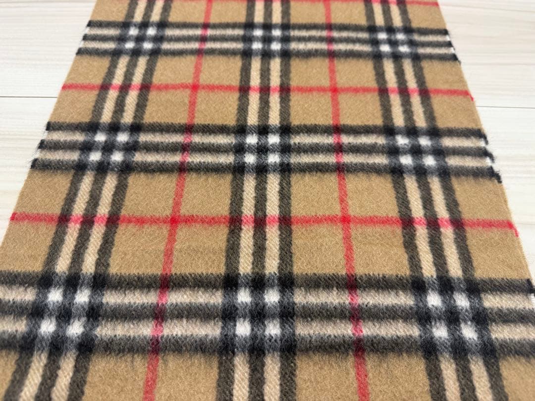 バーバリー　カシミヤ　マフラー　ベージュ　ノバチェック