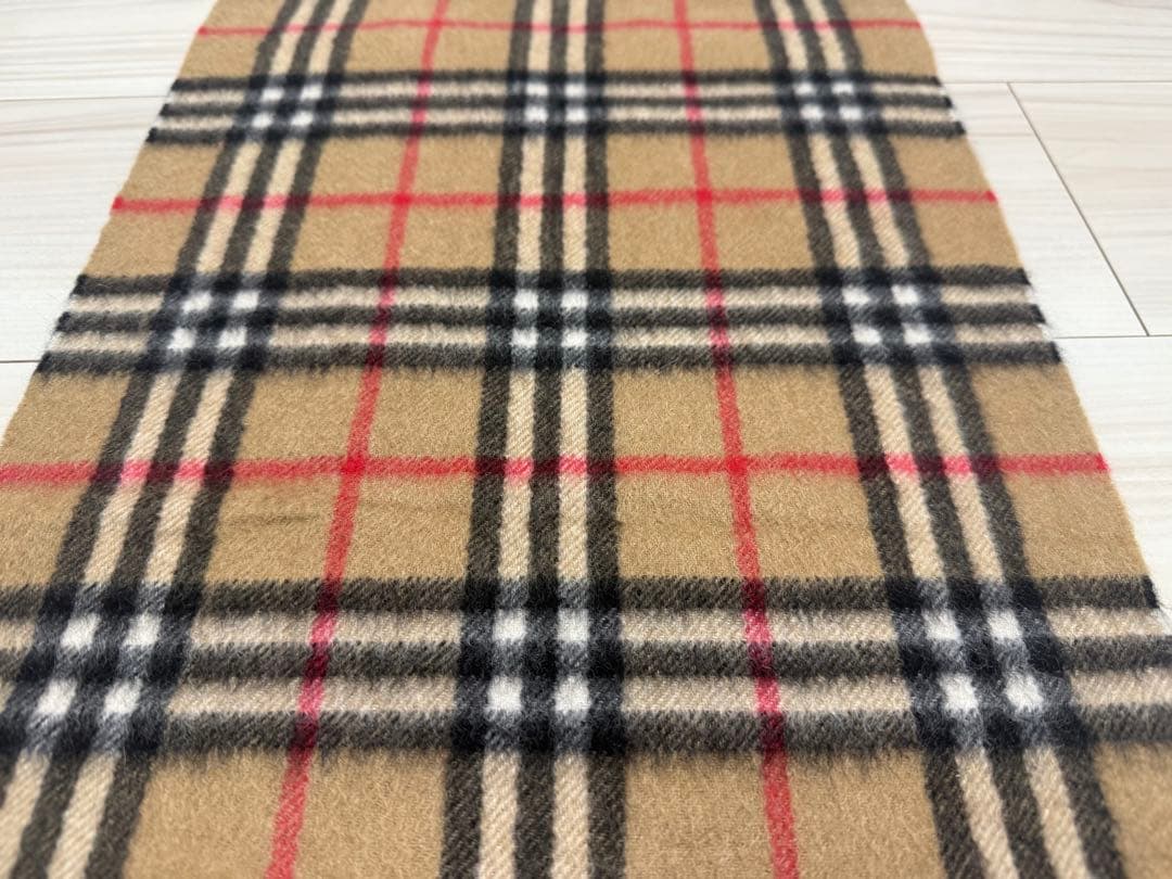 バーバリー　カシミヤ　マフラー　ベージュ　ノバチェック