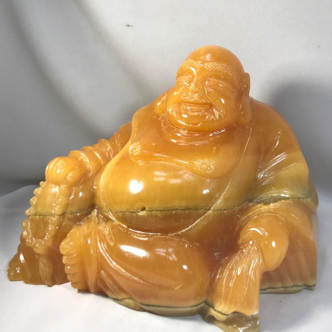 布袋様　布袋尊　天然石　大理石　オニックス　開運　金運　高級　置物　未使用