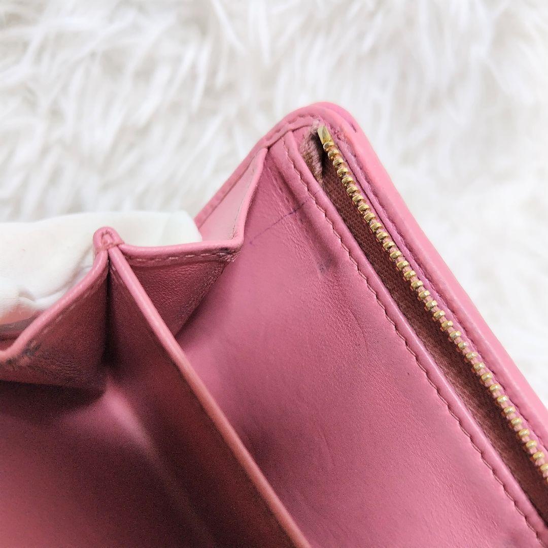 レア美品✨ミュウミュウ◇RFIDミディアムコンパクト二つ折り財布　ピオニーピンク