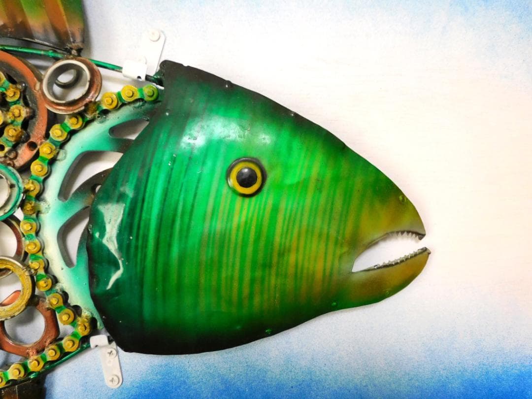 金属工芸 魚のアート作品 大
