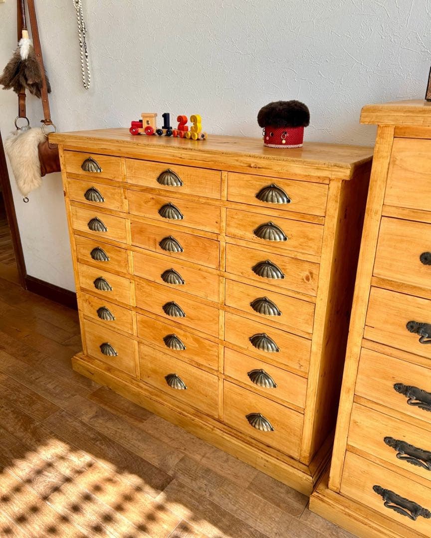 【ハンドメイド】国産ひのき使用　21杯可愛らしいチェスト