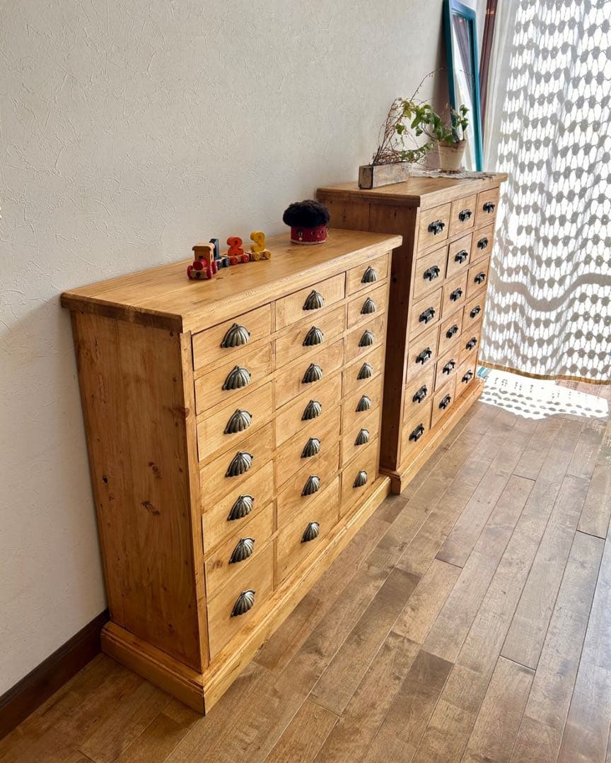 【ハンドメイド】国産ひのき使用　21杯可愛らしいチェスト