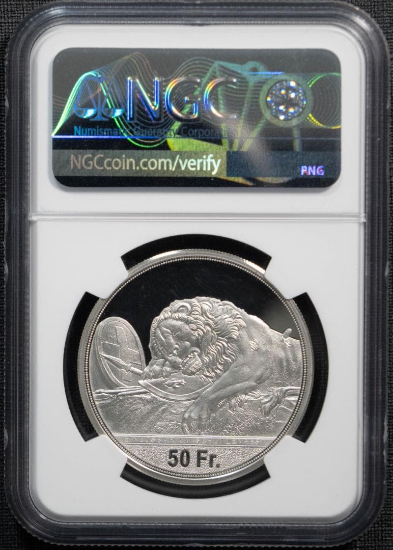 2021年 スイス 射撃祭 NGC PF70UC 50フラン 銀貨 ルツェルン