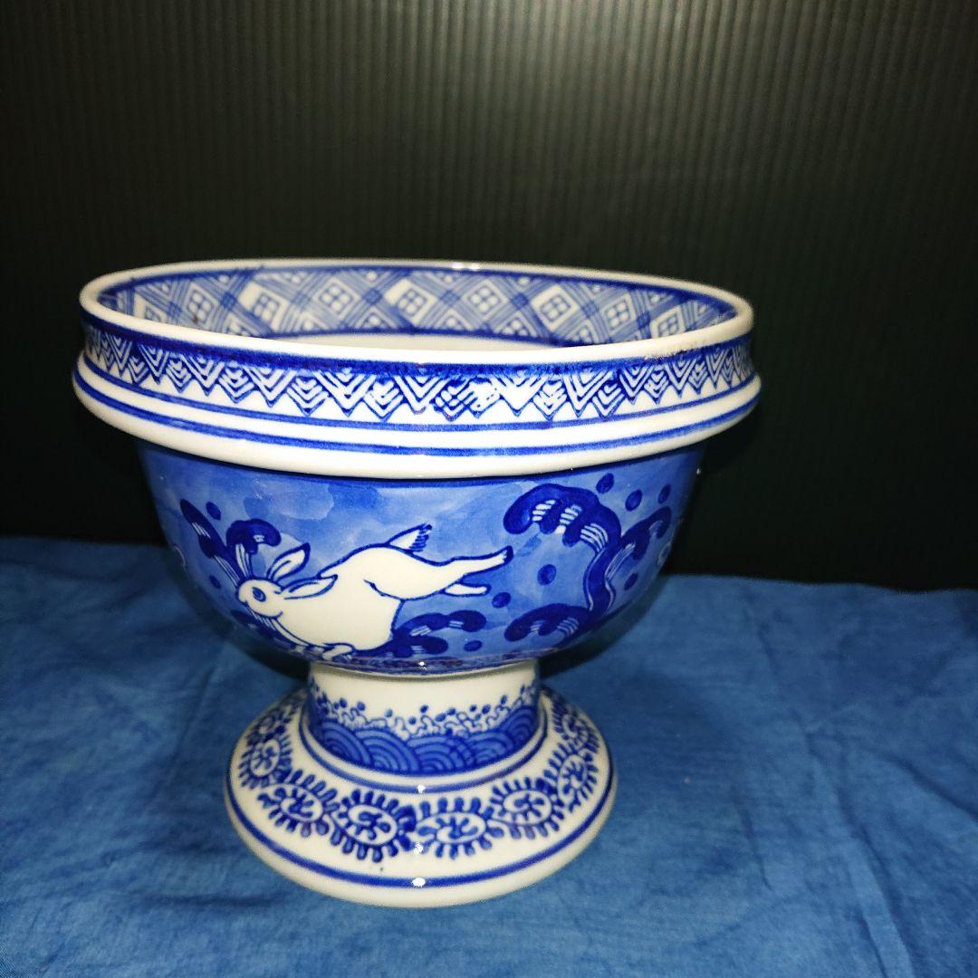 古伊万里高台鉢、染付