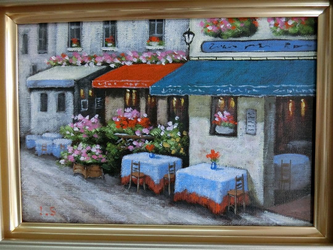 【ART】新屋敷一平真筆(オープンカフェ)サムホール