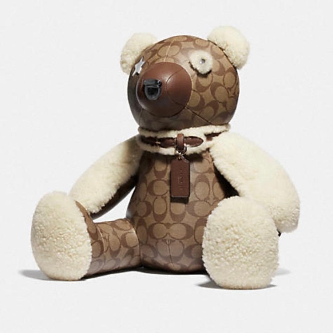 テディベア くま 超ビッグぬいぐるみ レザー 新品 ブランドプレゼント　コーチ