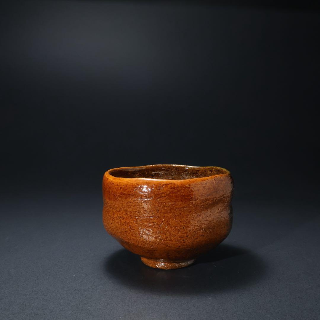 抹茶碗　大樋焼　大樋年郎　飴釉　大樋10代　共箱・共布　6R1427お10