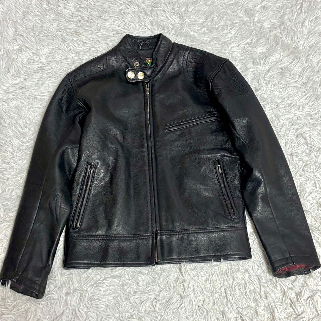 ✨美品✨裏地赤❗️ NANKAI　シングルライダースジャケット　ブラック黒
