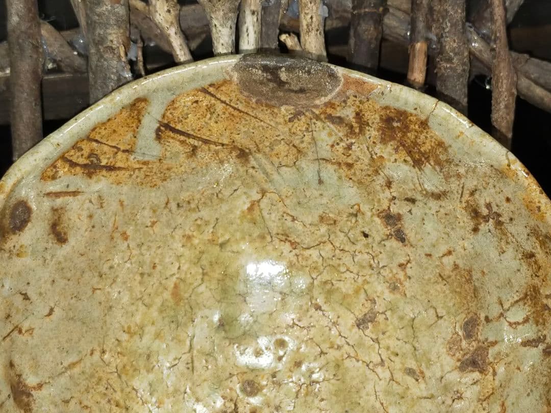 ♥とても古い　美濃焼　手捻り　茶碗　茶道具　骨董　古玩