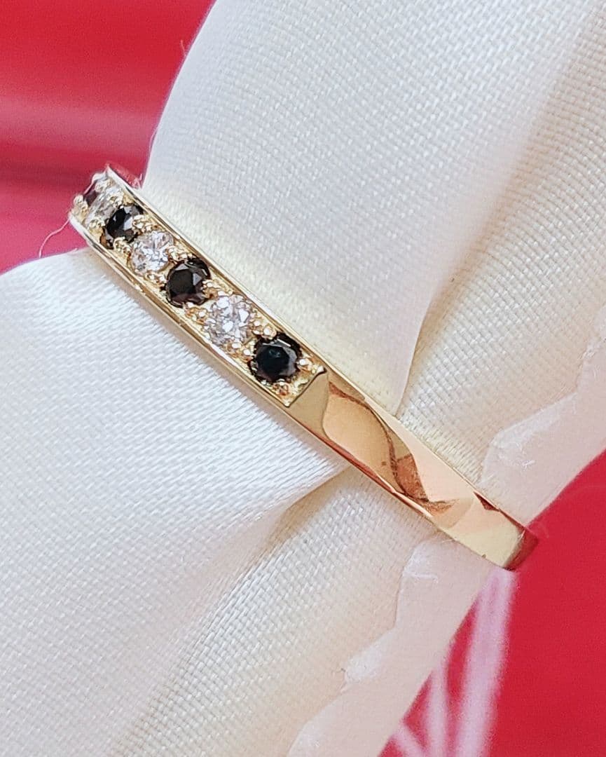 新作 未使用品 k18 天然ダイヤモンド ブラックダイヤモンド リング