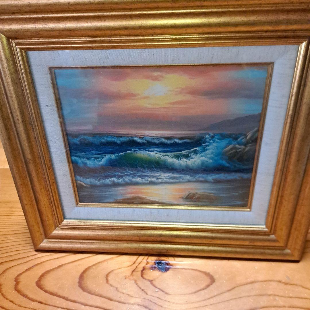 なんと‼️【貴重品　特別セ－ル】絵画 　レイモン・ガランチェ　朝焼けの海