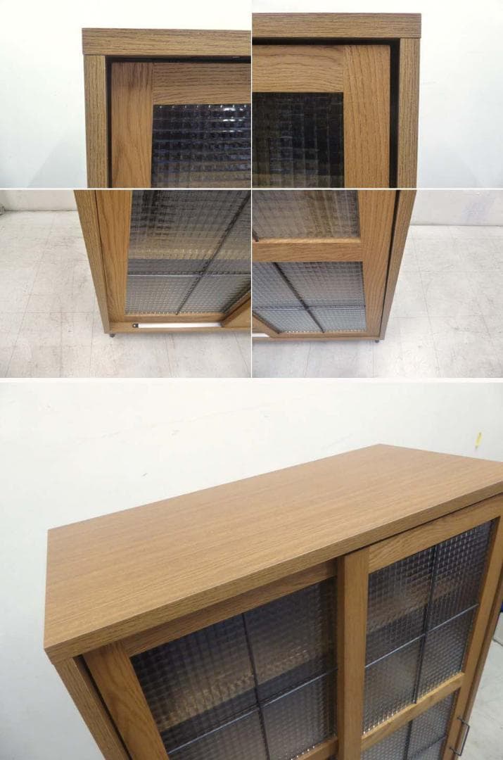 ■adepeche アデペシュ■カデル スライドガラスキャビネット 収納 食器棚