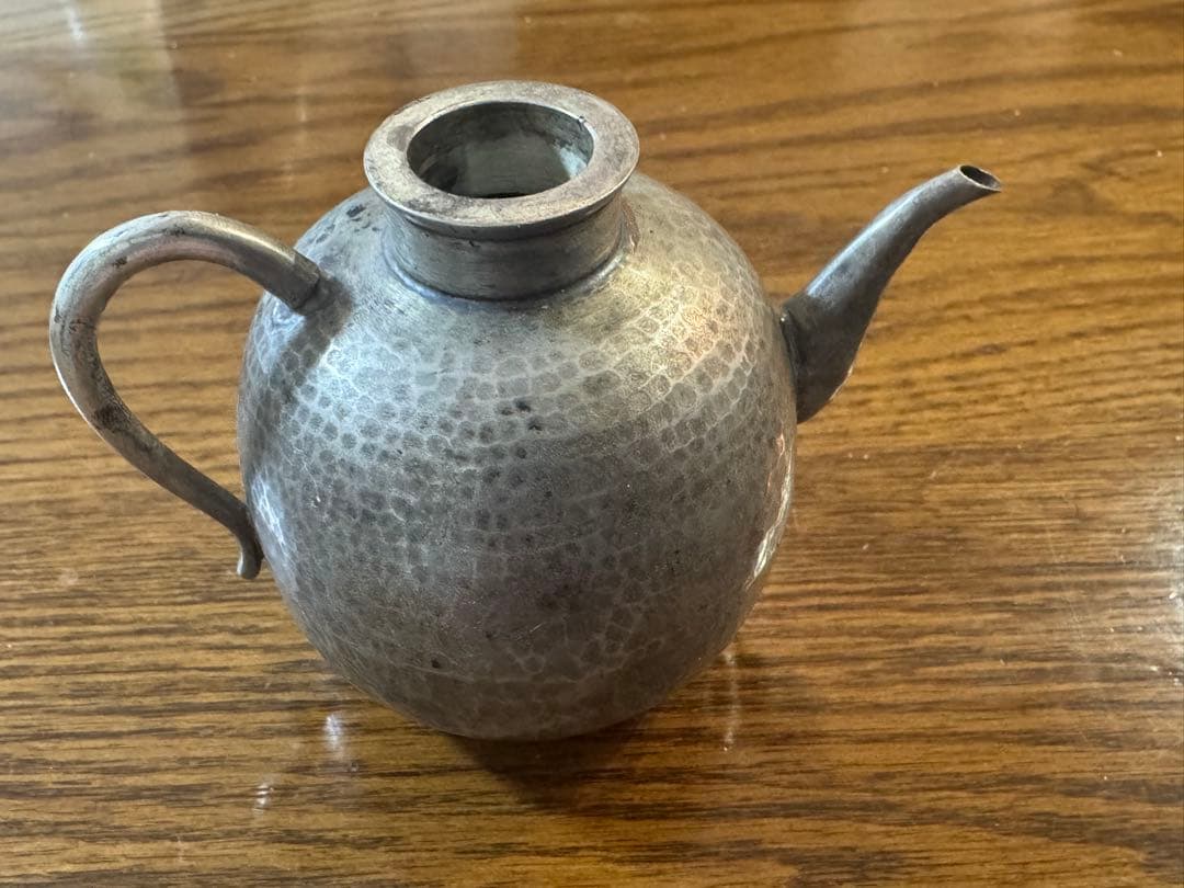 時代物 銅銀作 在銘 急須 茶道具 茶器 茶壺 茶壷 書道具 水滴 水孟