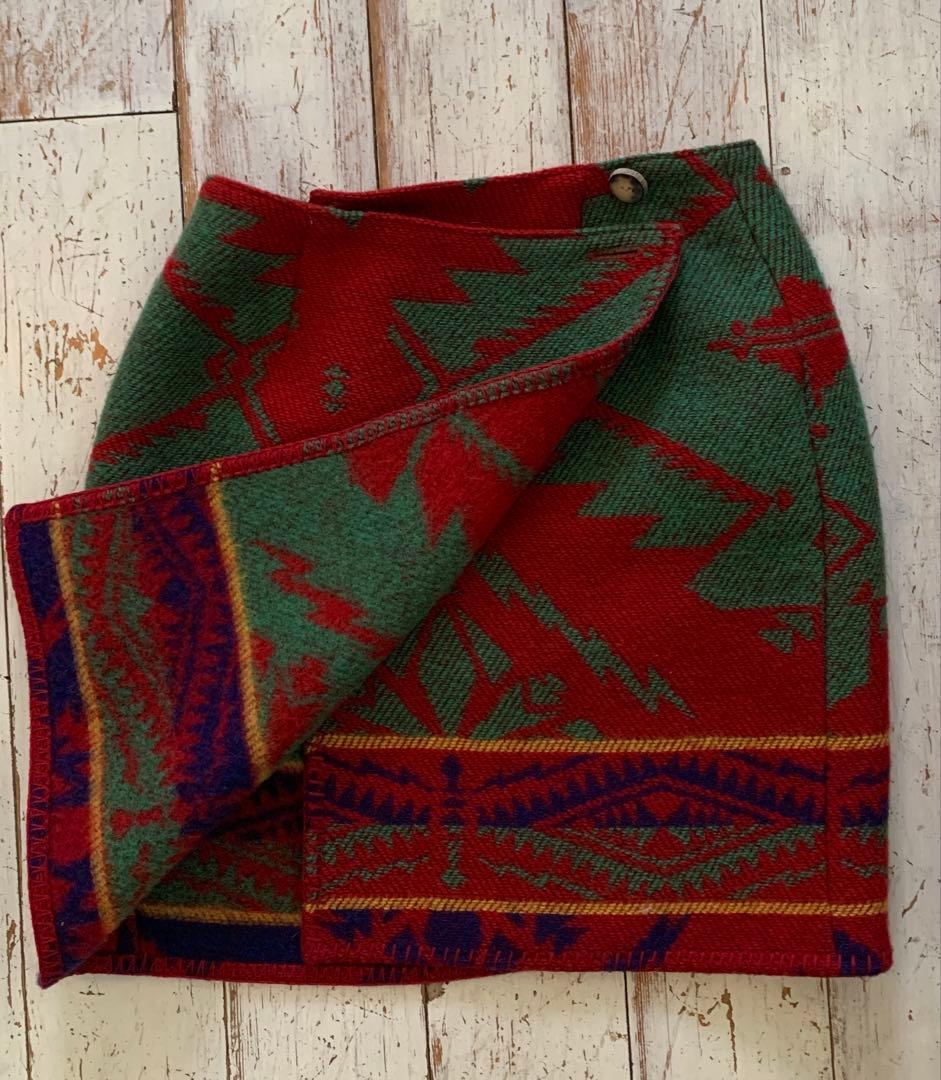 ラルフローレン ポロカントリー　美品　巻きスカート ネイティブ