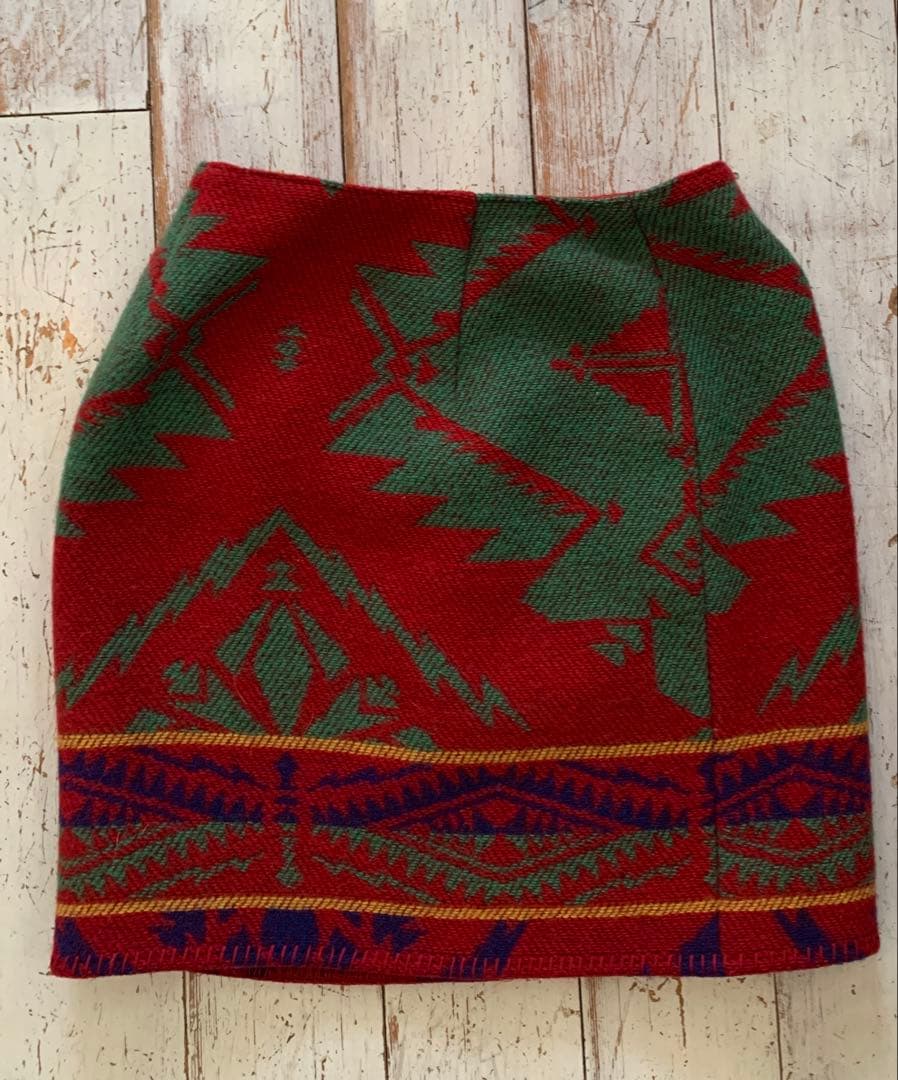 ラルフローレン ポロカントリー　美品　巻きスカート ネイティブ