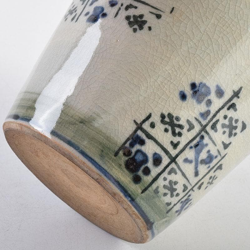 茶道具　瀬戸焼　染付　四方口　水指　時代箱　C　9046