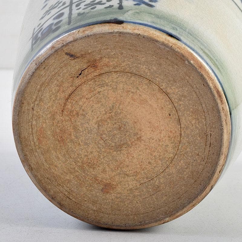 茶道具　瀬戸焼　染付　四方口　水指　時代箱　C　9046