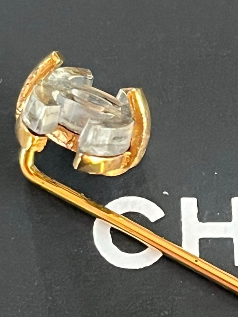 CHANEL シャネル　ピンブローチ　ココマーク　クリア　ビンテージ