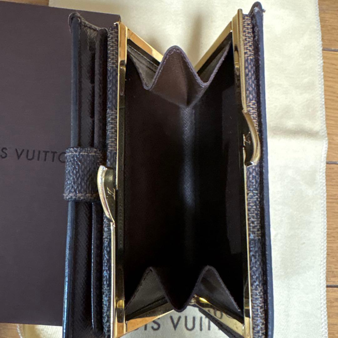 チェック柄レザー二つ折り財布