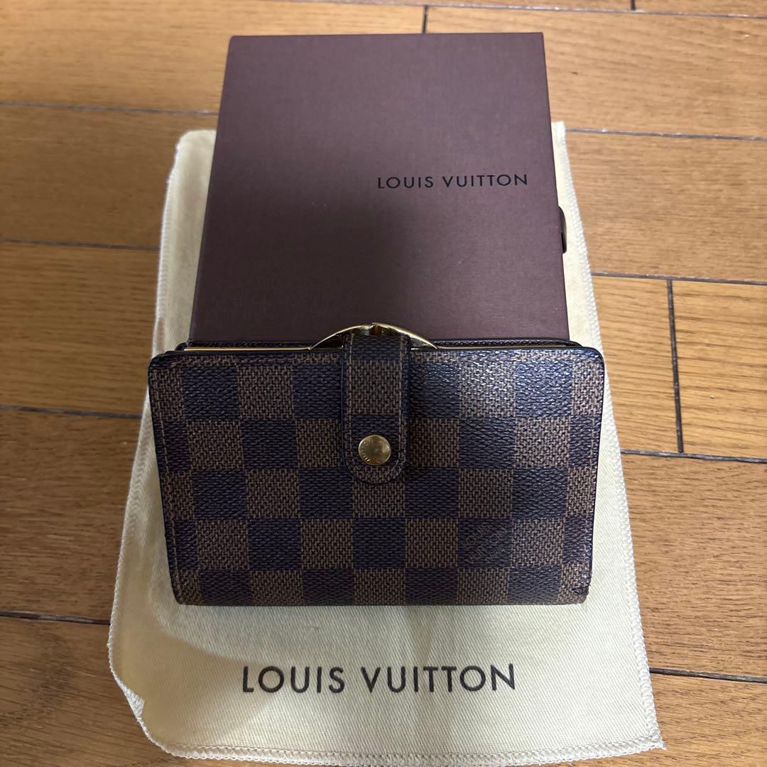 チェック柄レザー二つ折り財布